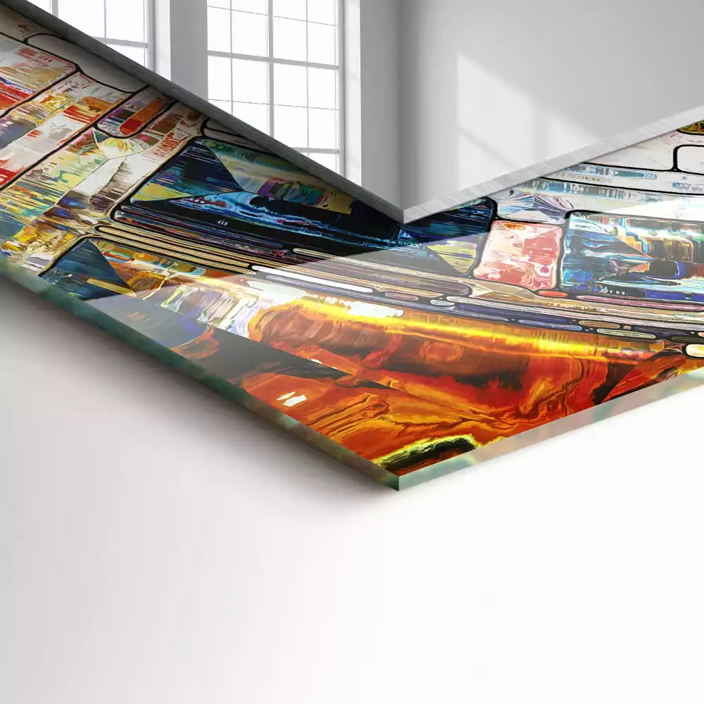 Obdĺžnikové dekoračné zrkadlo Abstraktná mozaika kruhov