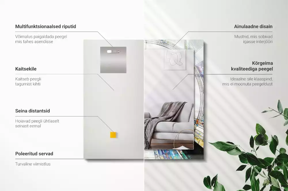 Obdĺžnikové dekoračné zrkadlo Abstraktná mozaika kruhov