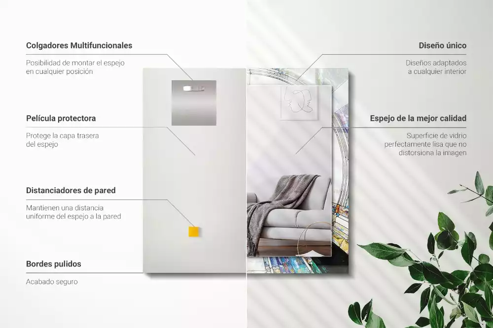 Obdĺžnikové dekoračné zrkadlo Abstraktná mozaika kruhov