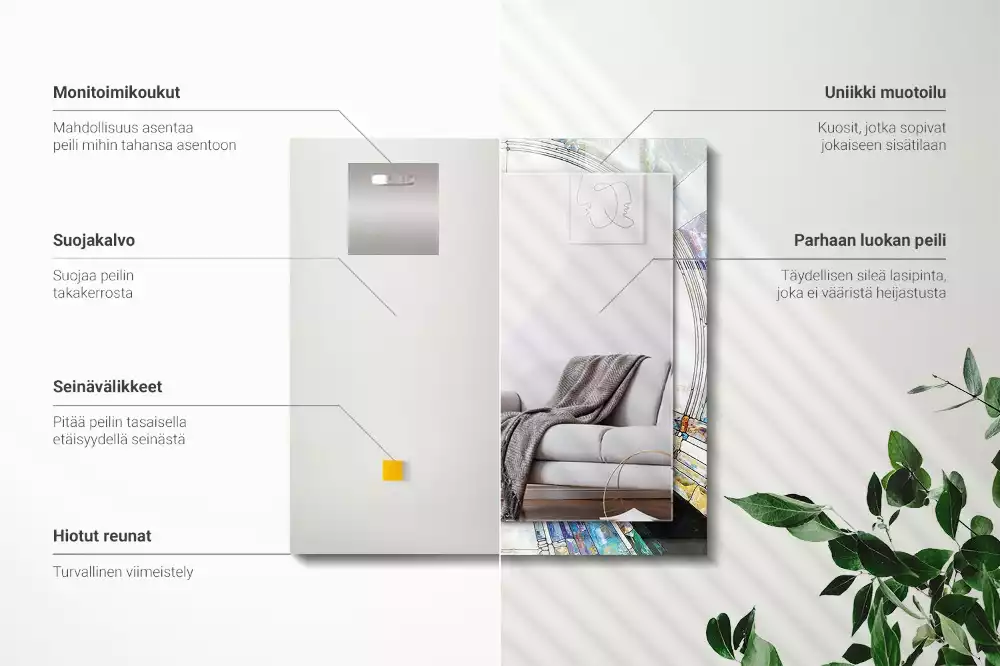 Obdĺžnikové dekoračné zrkadlo Abstraktná mozaika kruhov