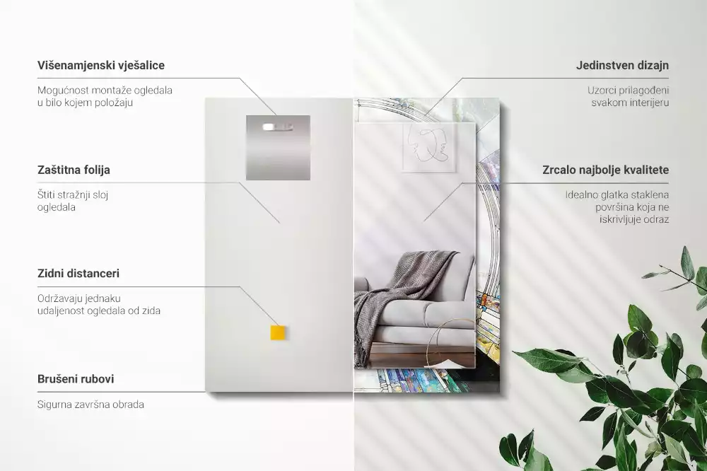 Obdĺžnikové dekoračné zrkadlo Abstraktná mozaika kruhov