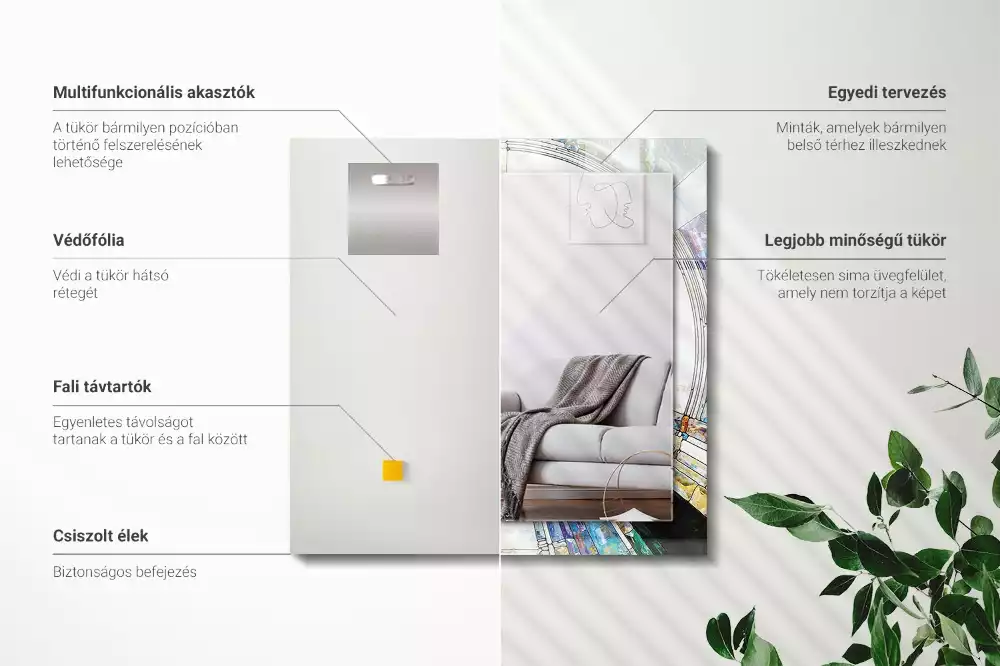 Obdĺžnikové dekoračné zrkadlo Abstraktná mozaika kruhov