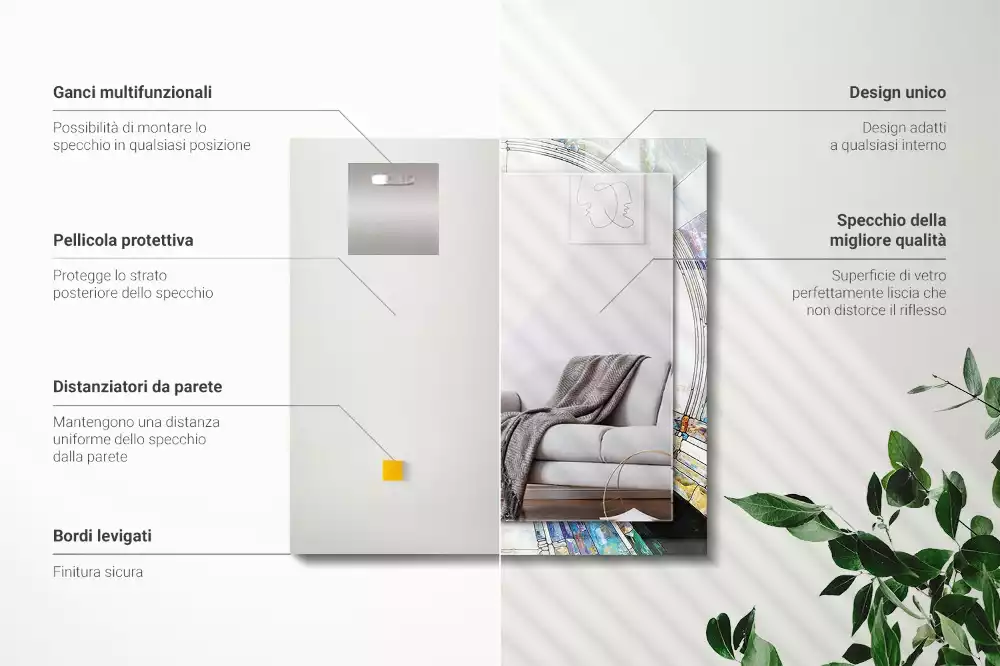Obdĺžnikové dekoračné zrkadlo Abstraktná mozaika kruhov