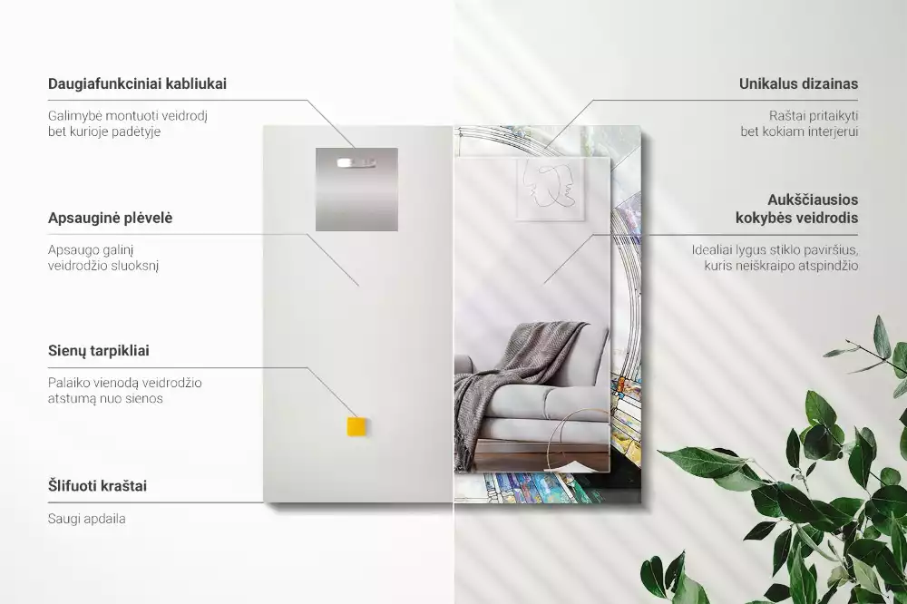 Obdĺžnikové dekoračné zrkadlo Abstraktná mozaika kruhov