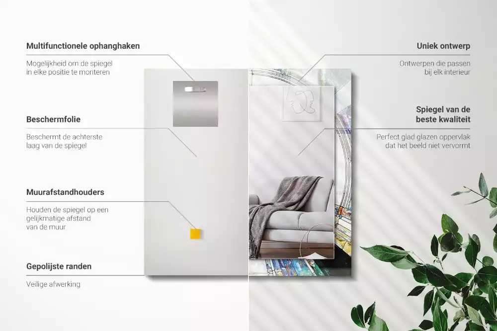 Obdĺžnikové dekoračné zrkadlo Abstraktná mozaika kruhov