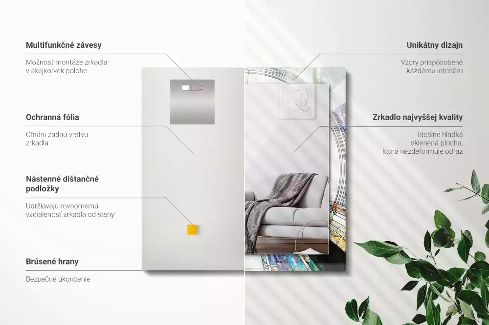 Obdĺžnikové dekoračné zrkadlo Abstraktná mozaika kruhov