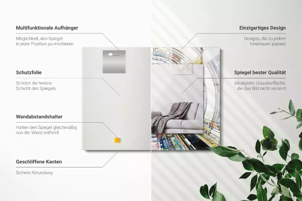 Obdĺžnikové dekoračné zrkadlo Abstraktná mozaika kruhov