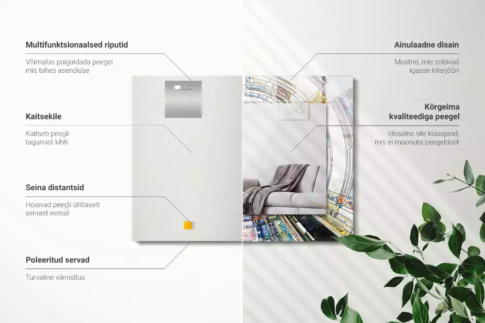 Obdĺžnikové dekoračné zrkadlo Abstraktná mozaika kruhov