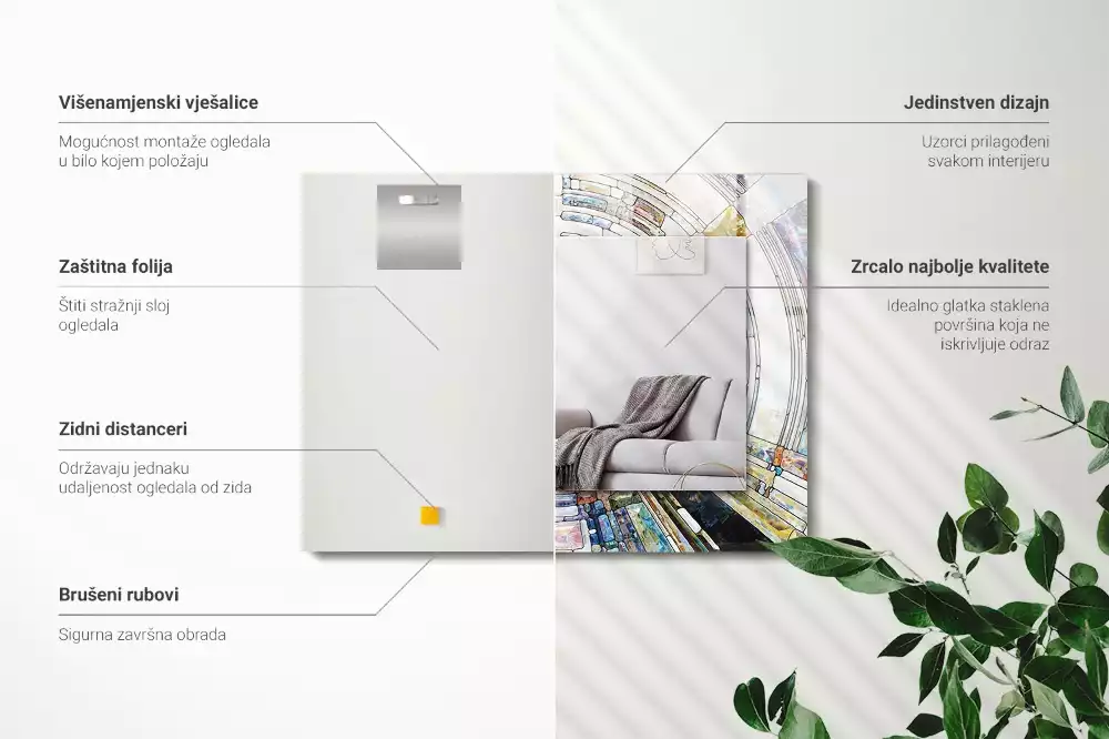 Obdĺžnikové dekoračné zrkadlo Abstraktná mozaika kruhov