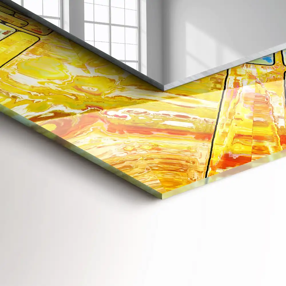 Obdĺžnikové dekoračné zrkadlo Farebná abstraktná mozaika