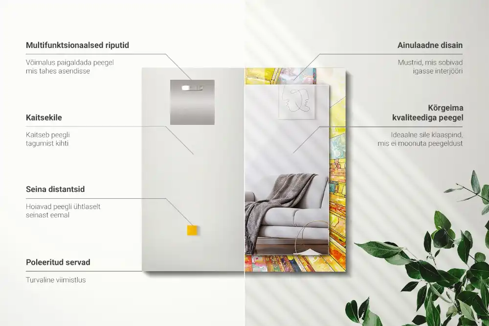 Obdĺžnikové dekoračné zrkadlo Farebná abstraktná mozaika