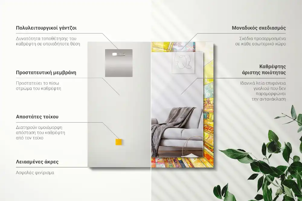 Obdĺžnikové dekoračné zrkadlo Farebná abstraktná mozaika