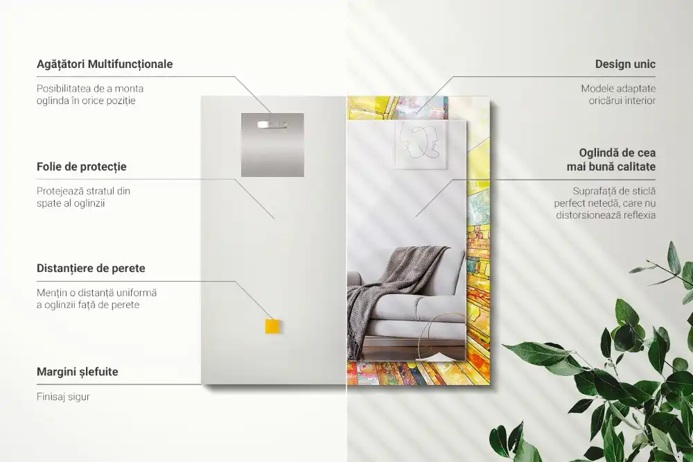 Obdĺžnikové dekoračné zrkadlo Farebná abstraktná mozaika