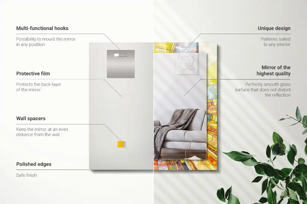 Obdĺžnikové dekoračné zrkadlo Farebná abstraktná mozaika