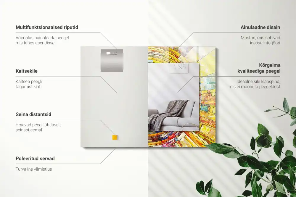 Obdĺžnikové dekoračné zrkadlo Farebná abstraktná mozaika