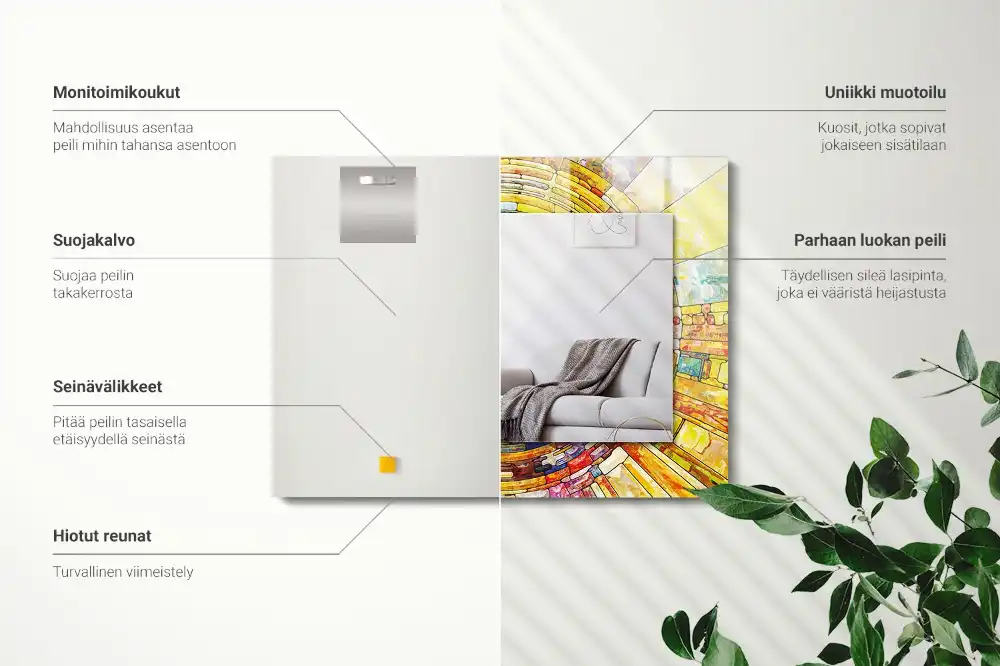 Obdĺžnikové dekoračné zrkadlo Farebná abstraktná mozaika