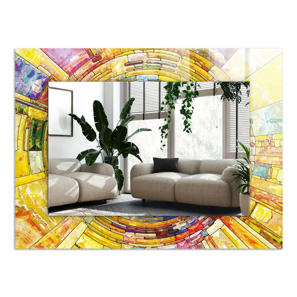 Obdĺžnikové dekoračné zrkadlo Farebná abstraktná mozaika