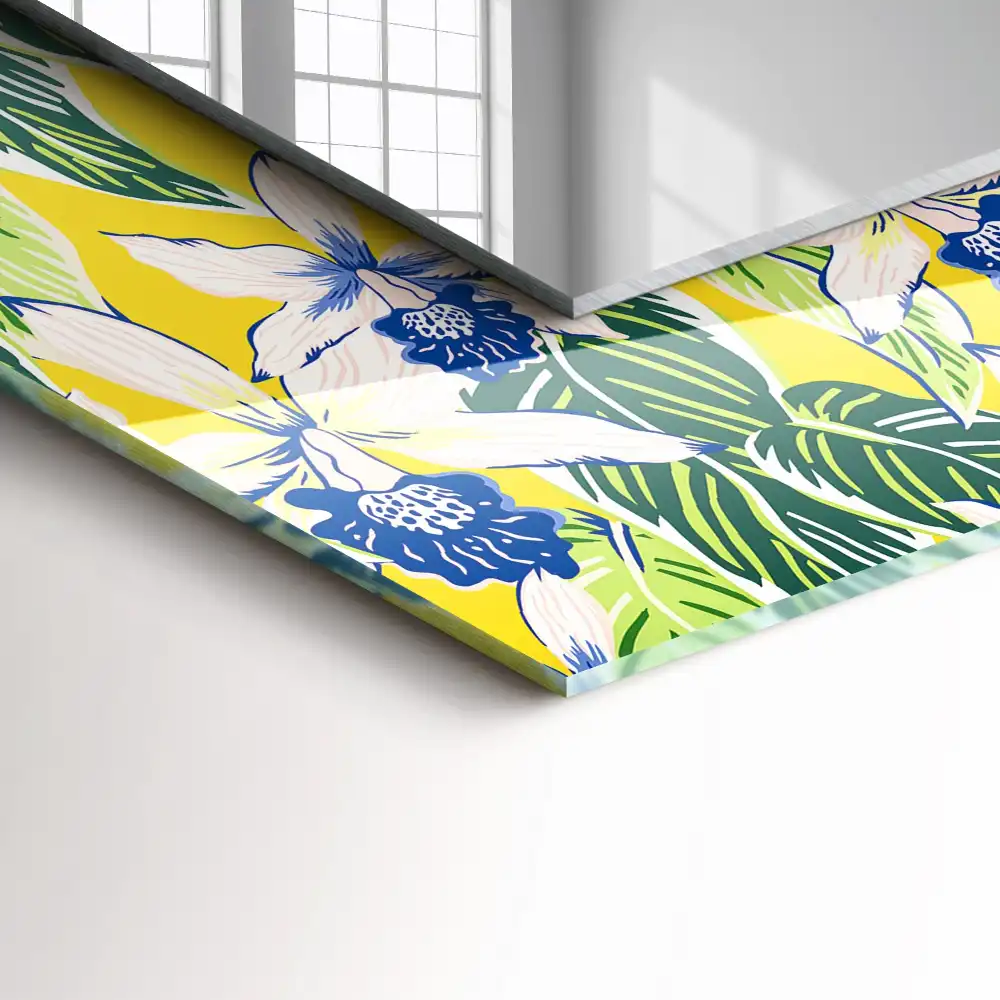 Obdĺžnikové zrkadlo s motívom Kvety a listy