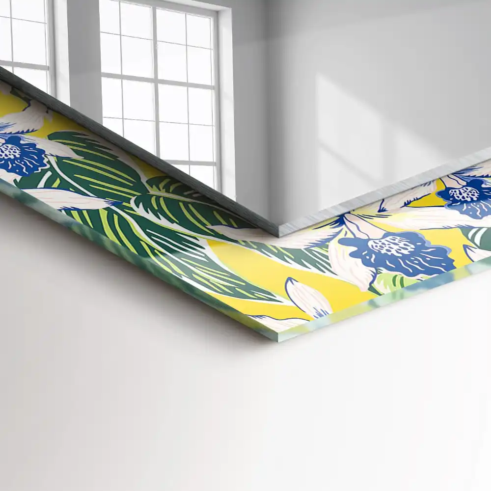 Obdĺžnikové zrkadlo s motívom Kvety a listy