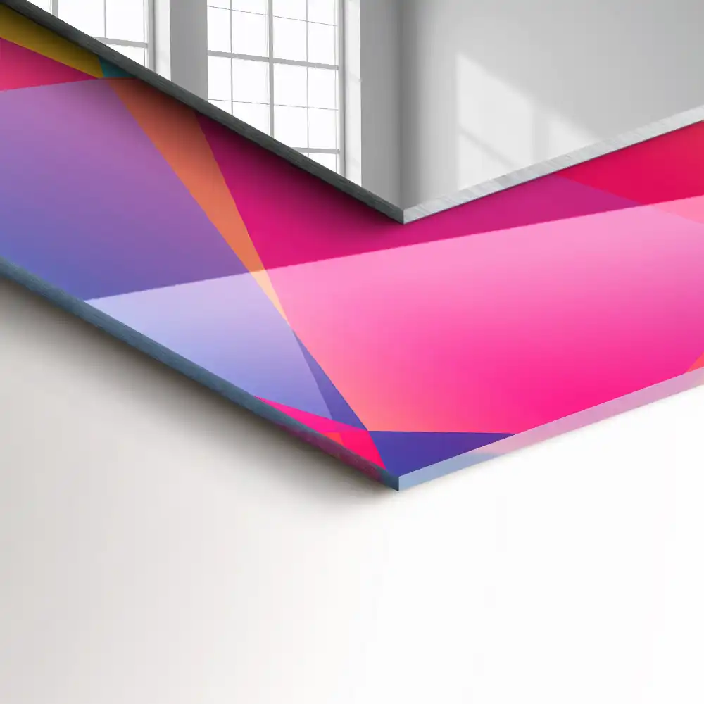 Obdĺžnikové ozdobné zrkadlo Farebné geometrické vzory