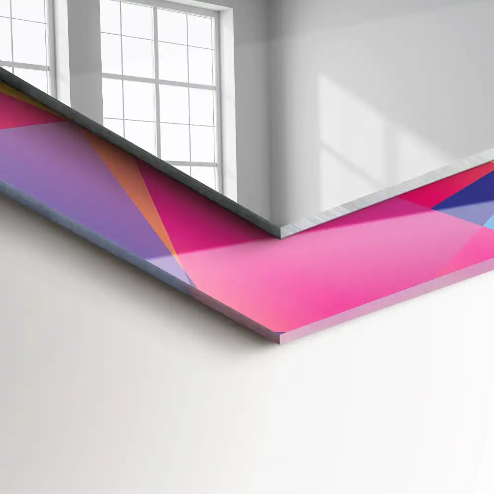 Obdĺžnikové ozdobné zrkadlo Farebné geometrické vzory