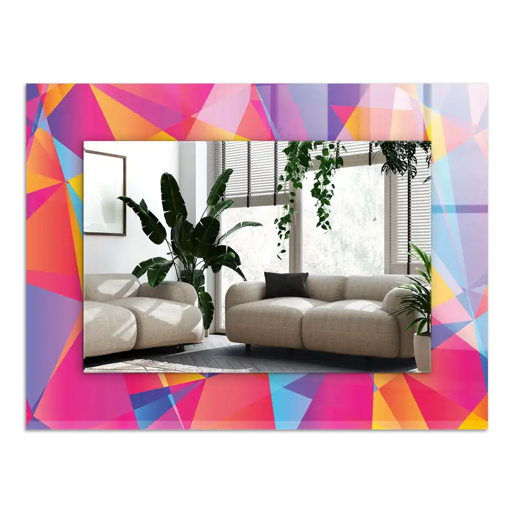 Obdĺžnikové ozdobné zrkadlo Farebné geometrické vzory