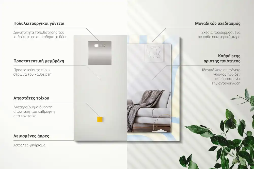 Obdĺžnikové dekoračné zrkadlo Abstraktné vlnité vzory