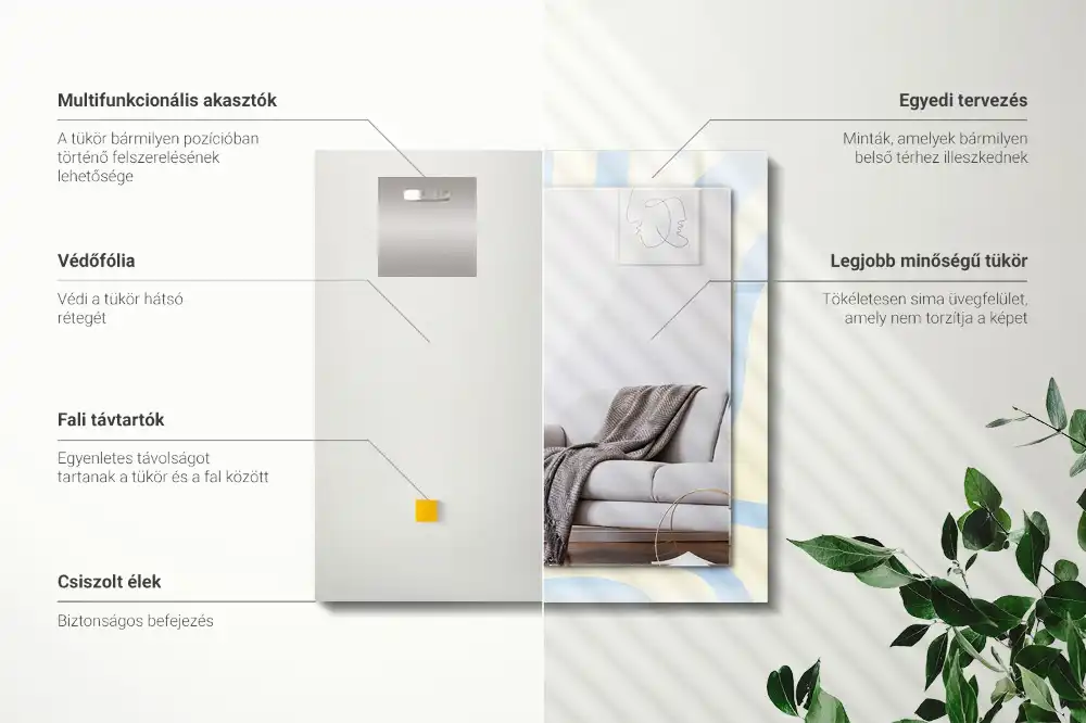 Obdĺžnikové dekoračné zrkadlo Abstraktné vlnité vzory