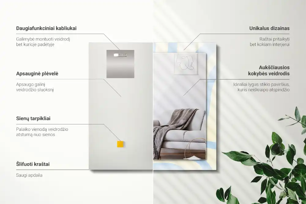 Obdĺžnikové dekoračné zrkadlo Abstraktné vlnité vzory