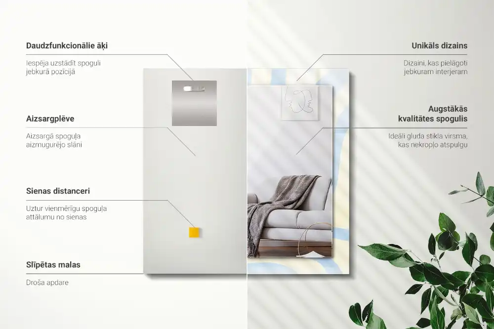 Obdĺžnikové dekoračné zrkadlo Abstraktné vlnité vzory