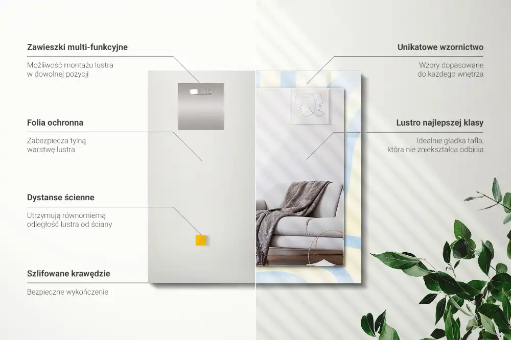 Obdĺžnikové dekoračné zrkadlo Abstraktné vlnité vzory