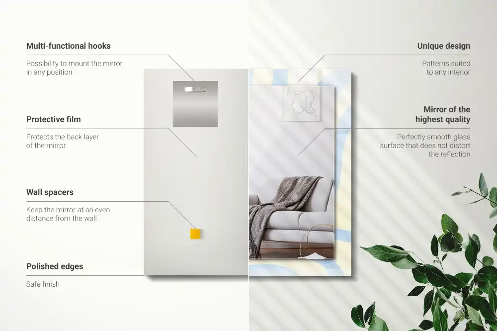 Obdĺžnikové dekoračné zrkadlo Abstraktné vlnité vzory