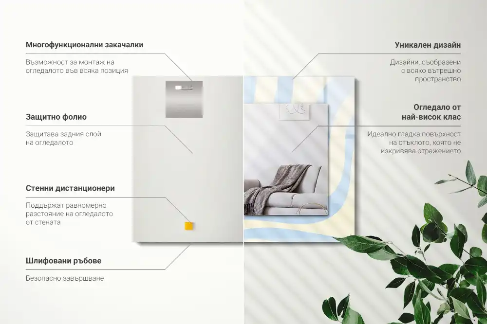 Obdĺžnikové dekoračné zrkadlo Abstraktné vlnité vzory