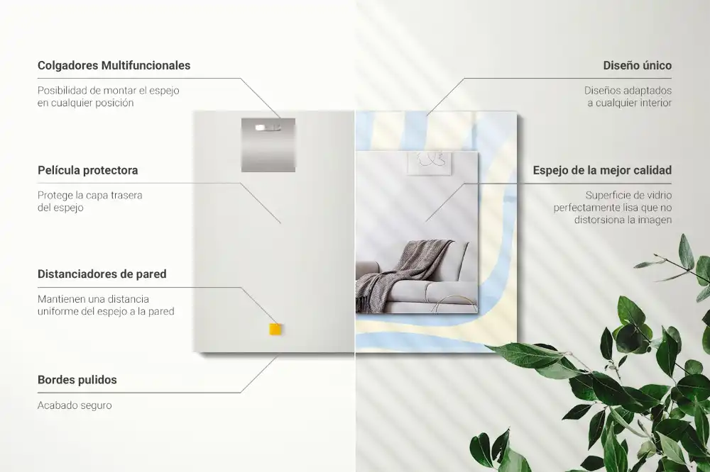 Obdĺžnikové dekoračné zrkadlo Abstraktné vlnité vzory