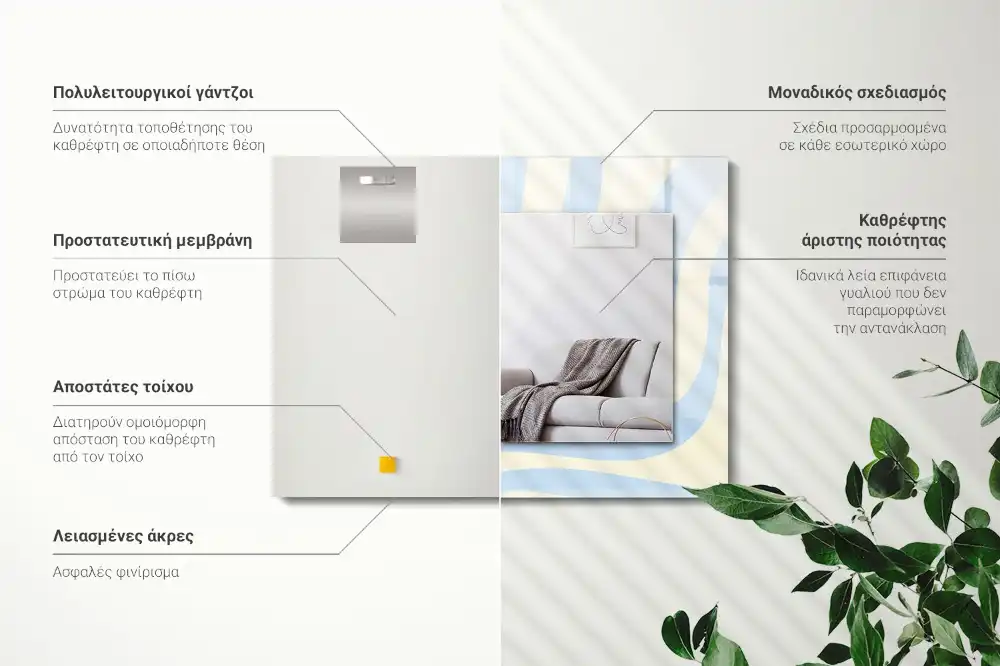 Obdĺžnikové dekoračné zrkadlo Abstraktné vlnité vzory