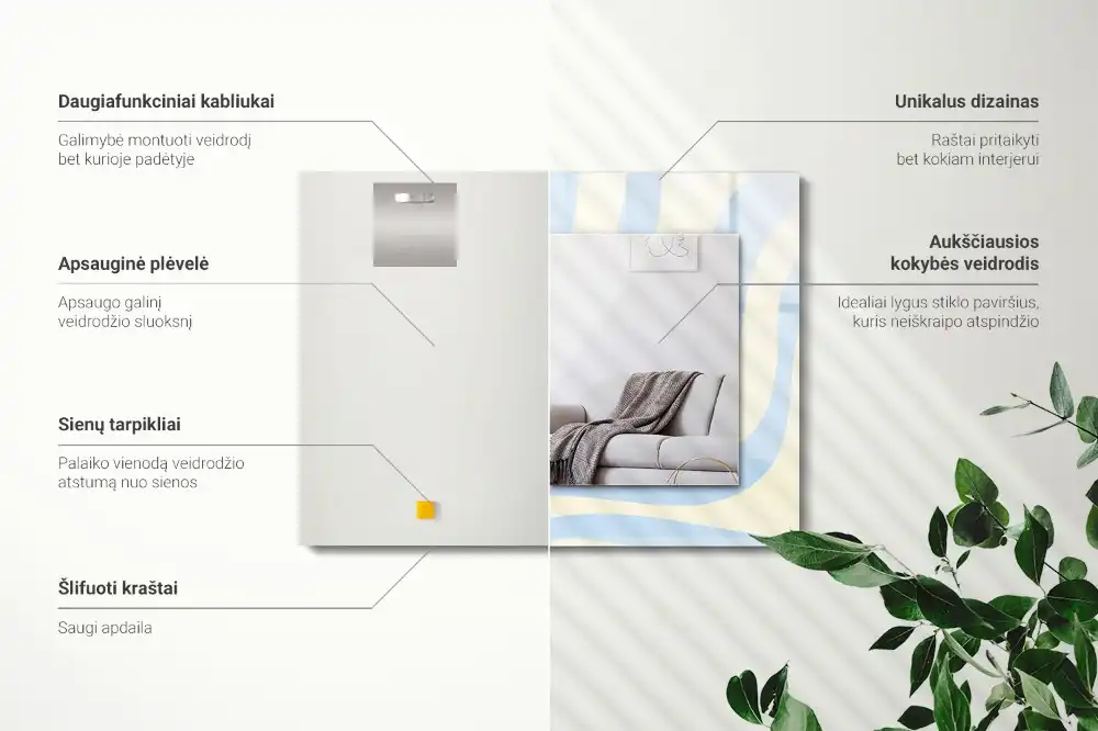 Obdĺžnikové dekoračné zrkadlo Abstraktné vlnité vzory