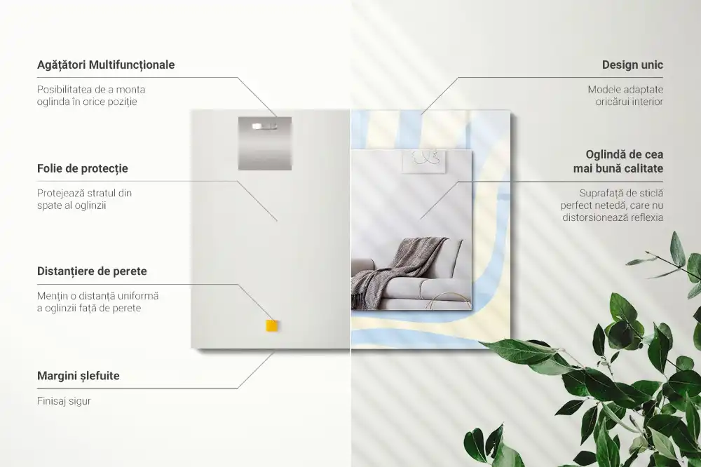 Obdĺžnikové dekoračné zrkadlo Abstraktné vlnité vzory