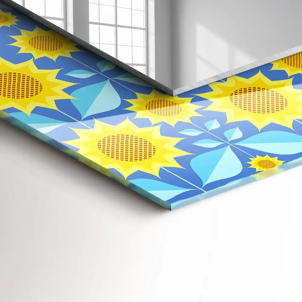 Obdĺžnikové zrkadlo s motívom Vzor listov slnečníc