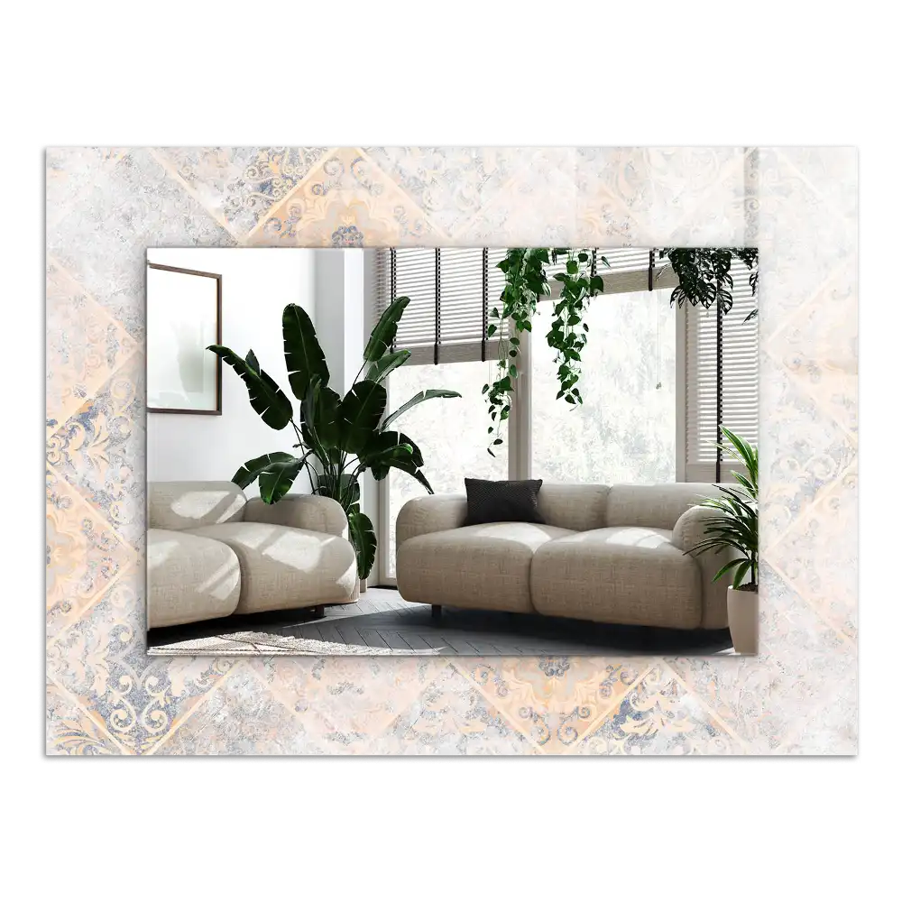 Obdĺžnikové dekoračné zrkadlo Vzorované dlaždice