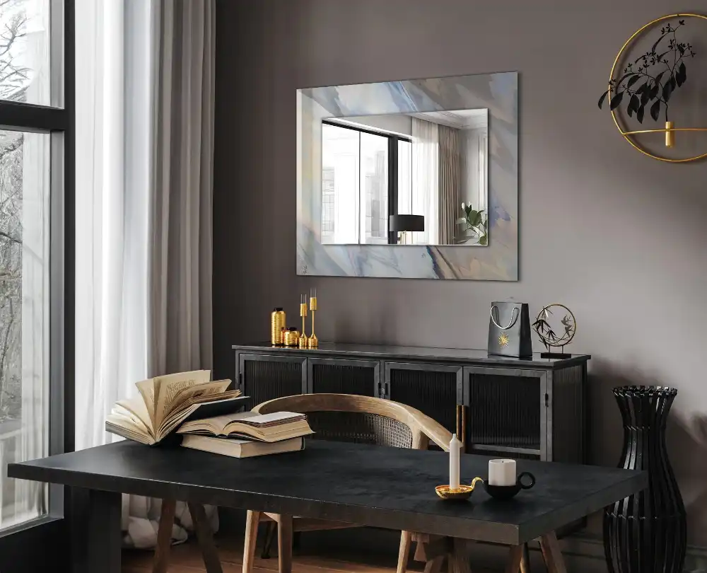 Obdĺžnikové zrkadlo s motívom Abstraktné farebné vzory