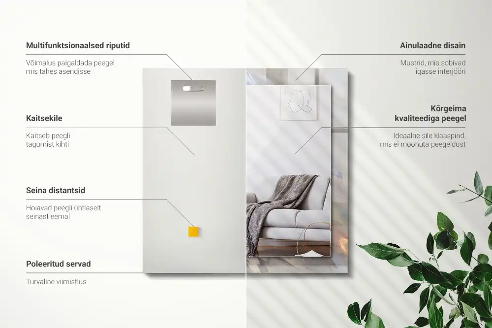 Obdĺžnikové zrkadlo s motívom Abstraktné farebné vzory