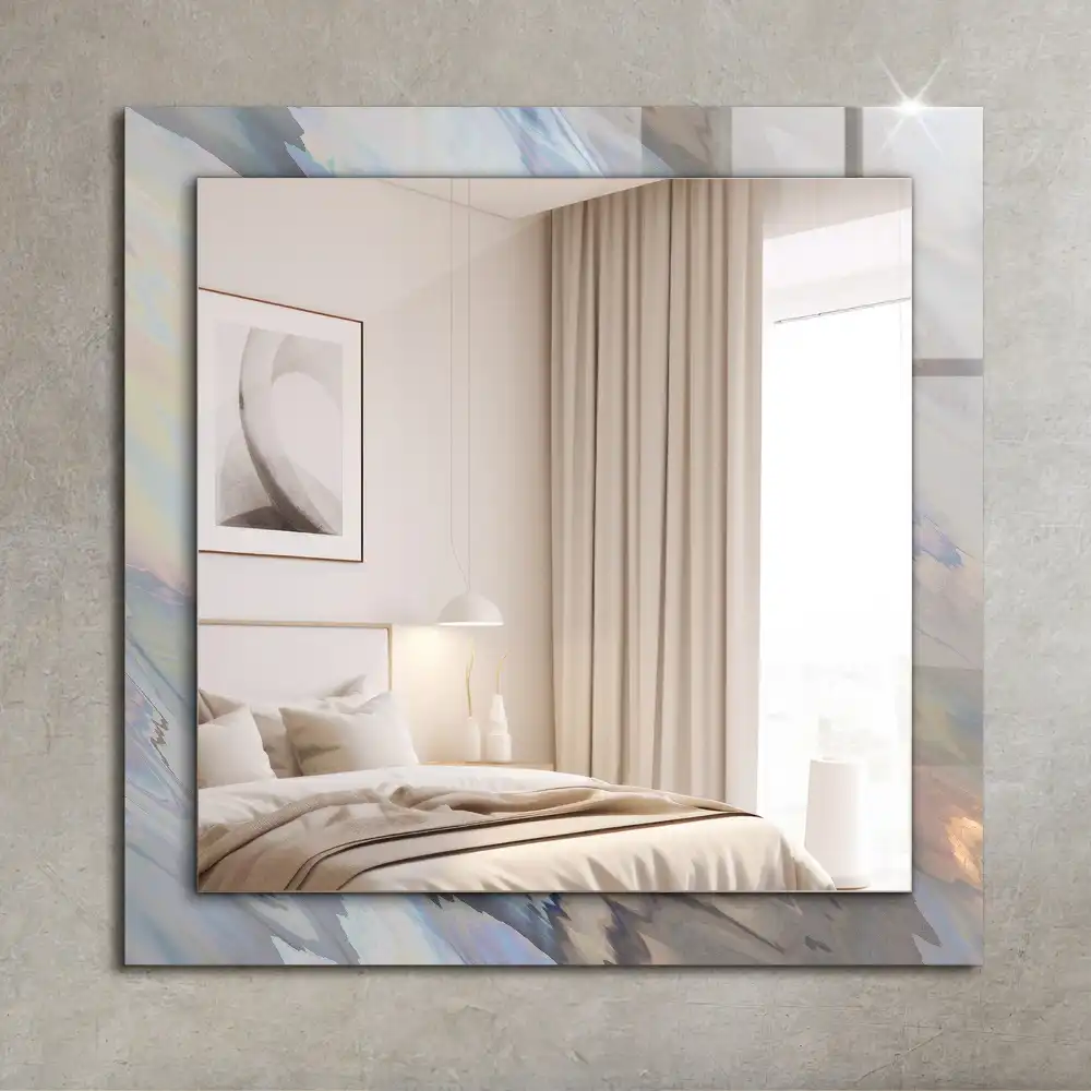 Obdĺžnikové zrkadlo s motívom Abstraktné farebné vzory