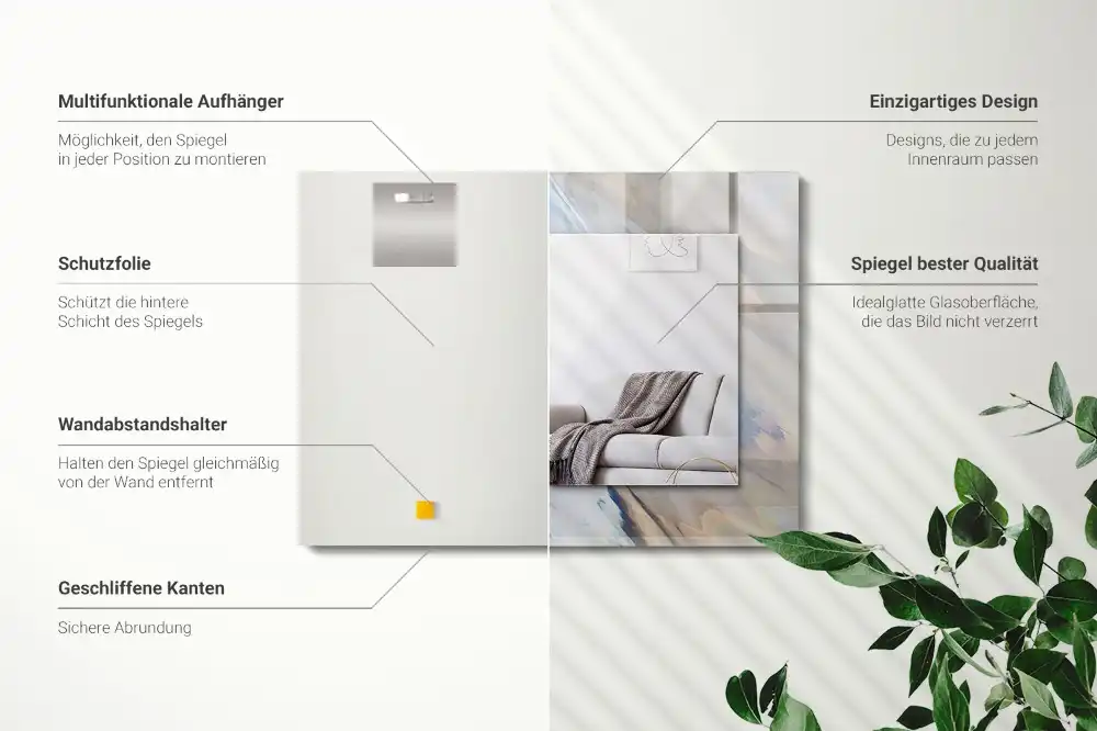 Obdĺžnikové zrkadlo s motívom Abstraktné farebné vzory