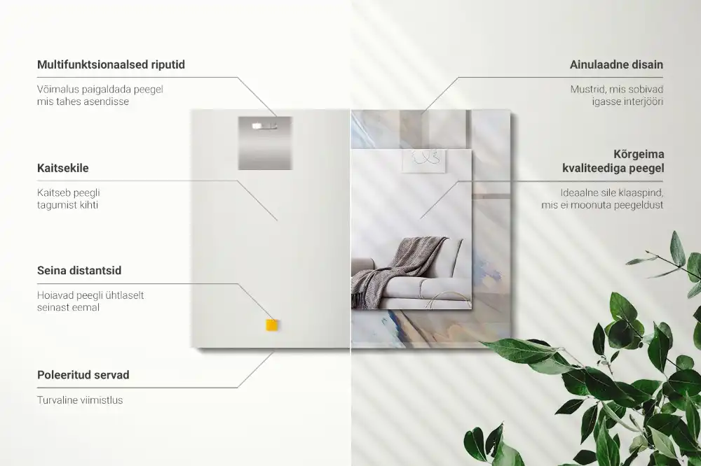 Obdĺžnikové zrkadlo s motívom Abstraktné farebné vzory