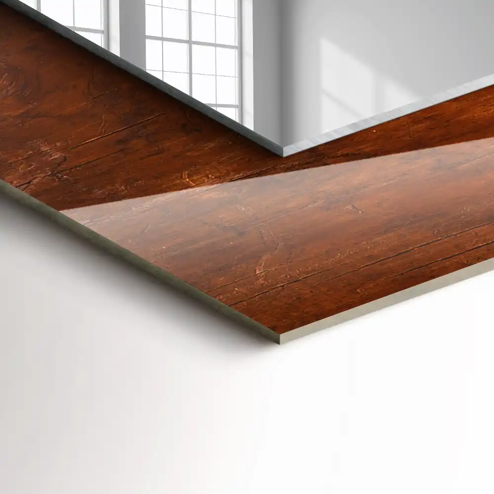 Obdĺžnikové ozdobné zrkadlo Starý drevený stôl