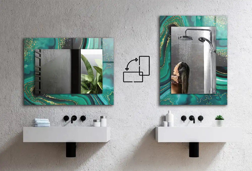 Obdĺžnikové ozdobné zrkadlo Starý drevený stôl