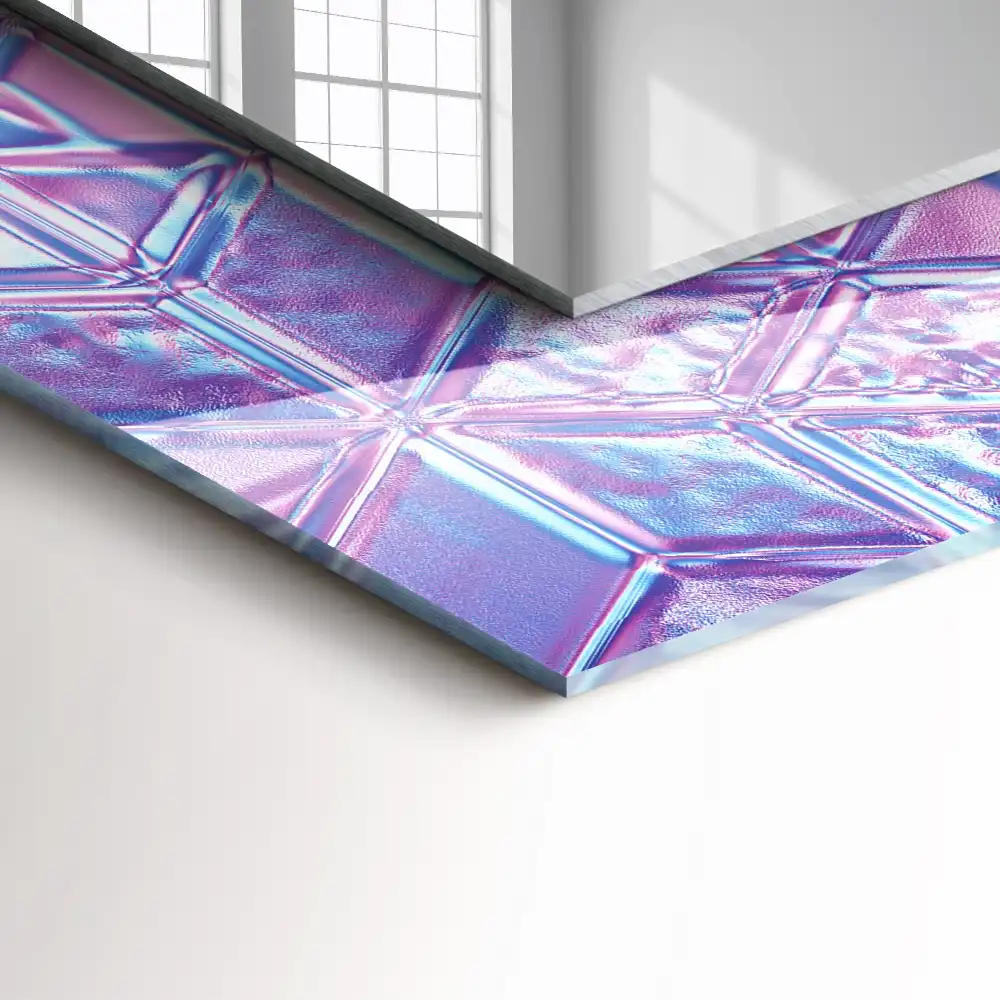 Obdĺžnikové dekoračné zrkadlo Priehľadné farebné kocky