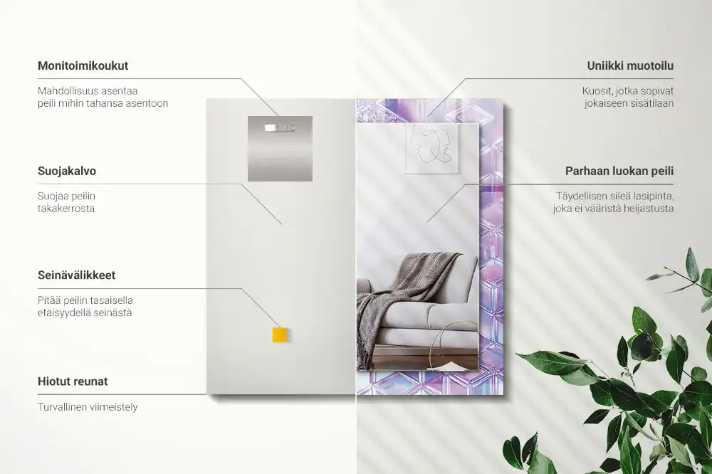 Obdĺžnikové dekoračné zrkadlo Priehľadné farebné kocky