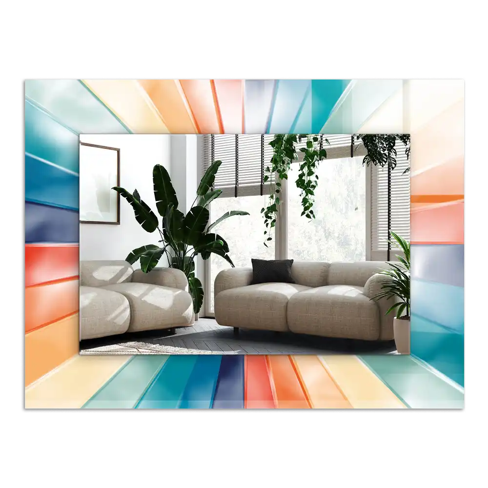 Obdĺžnikové zrkadlo s motívom Farebné svetelné lúče