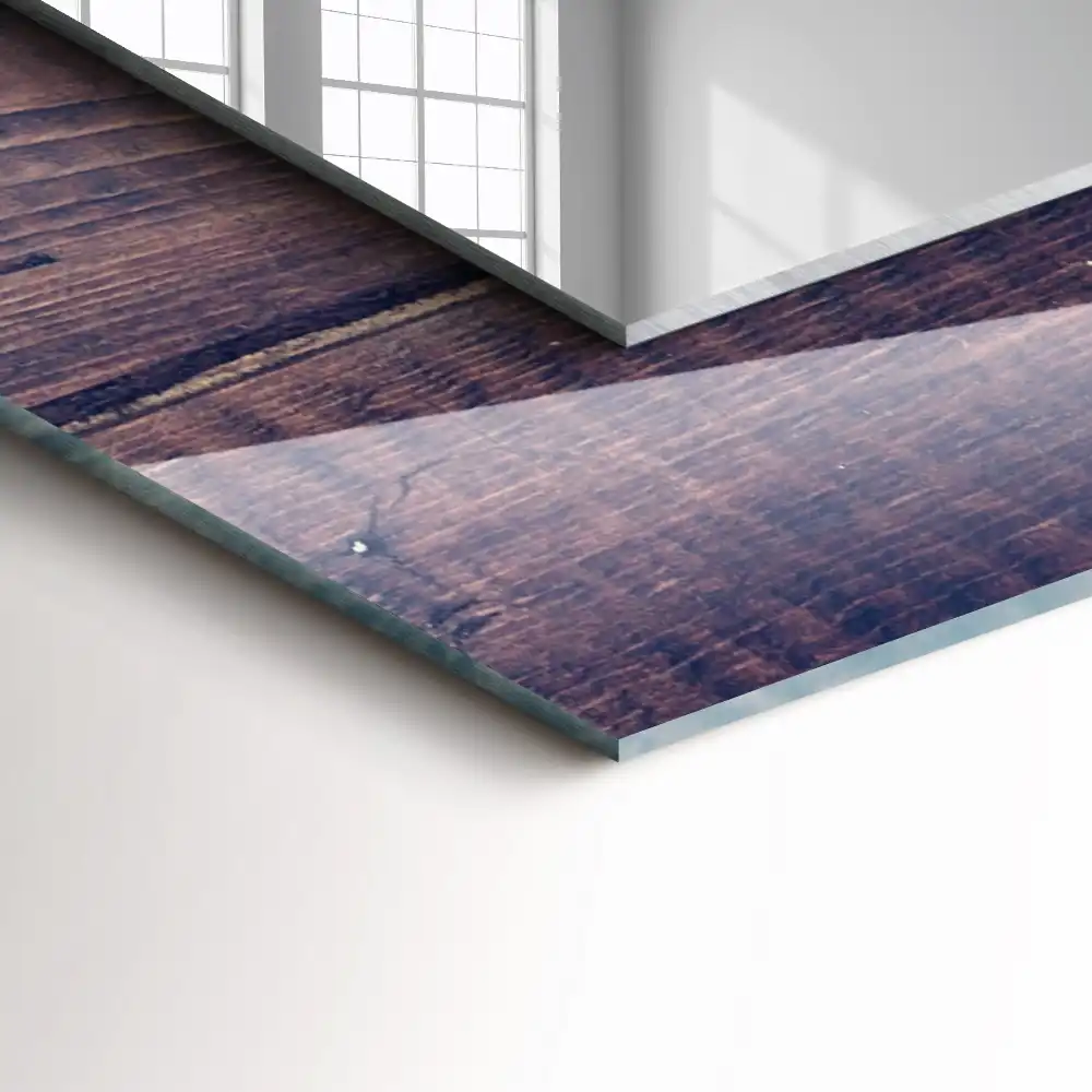 Obdĺžnikové zrkadlo s motívom Drevo ružových tulipánov